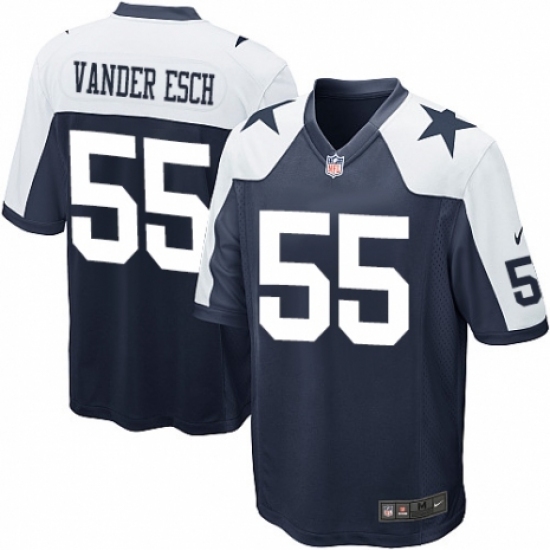 Men's Nike Dallas Cowboys #55 Leighton Vander Esch Game Navy Blue Throwback Alternate NFL Jersey Men's Nike Dallas Cowboys #55 Leighton Vander Esch Game Navy Blue Throwback Alternate NFL Jersey