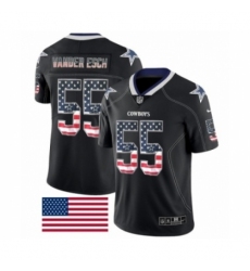Men's Nike Dallas Cowboys #55 Leighton Vander Esch Limited Black Rush USA Flag NFL Jersey