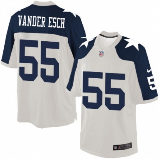 Men's Nike Dallas Cowboys #55 Leighton Vander Esch Limited White Throwback Alternate NFL Jersey Men's Nike Dallas Cowboys #55 Leighton Vander Esch Limited White Throwback Alternate NFL Jersey