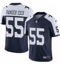 Men's Nike Dallas Cowboys #55 Leighton Vander Esch Navy Blue Throwback Alternate Vapor Untouchable Limited Player NFL Jersey