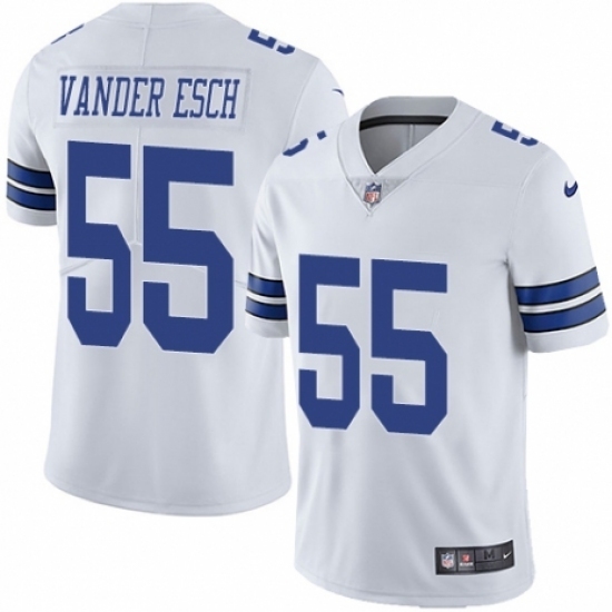 Men's Nike Dallas Cowboys #55 Leighton Vander Esch White Vapor Untouchable Limited Player NFL Jersey Men's Nike Dallas Cowboys #55 Leighton Vander Esch White Vapor Untouchable Limited Player NFL Jersey
