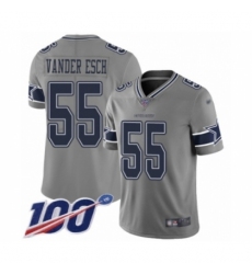 Youth Dallas Cowboys #55 Leighton Vander Esch Limited Gray Inverted Legend 100th Season Football Jersey Youth Dallas Cowboys #55 Leighton Vander Esch Limited Gray Inverted Legend 100th Season Football Jersey