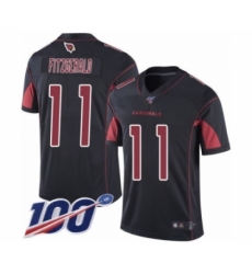 Men's Arizona Cardinals #11 Larry Fitzgerald Limited Black Rush Vapor Untouchable 100th Season Football Jersey