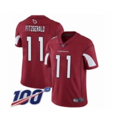 Men's Arizona Cardinals #11 Larry Fitzgerald Red Team Color Vapor Untouchable Limited Player 100th Season Football Jersey