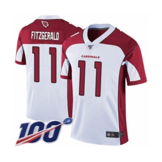 Men's Arizona Cardinals #11 Larry Fitzgerald White Vapor Untouchable Limited Player 100th Season Football Jersey Men's Arizona Cardinals #11 Larry Fitzgerald White Vapor Untouchable Limited Player 100th Season Football Jersey