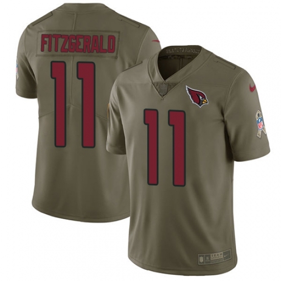Men's Nike Arizona Cardinals #11 Larry Fitzgerald Limited Olive 2017 Salute to Service NFL Jersey Men's Nike Arizona Cardinals #11 Larry Fitzgerald Limited Olive 2017 Salute to Service NFL Jersey