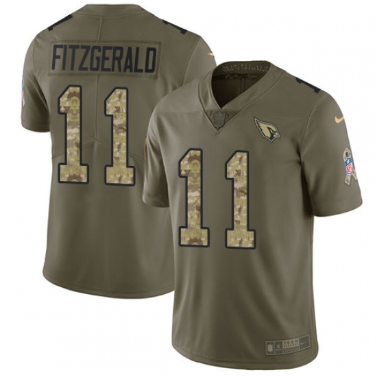 Men's Nike Arizona Cardinals #11 Larry Fitzgerald Limited Olive/Camo 2017 Salute to Service NFL Jersey Men's Nike Arizona Cardinals #11 Larry Fitzgerald Limited Olive/Camo 2017 Salute to Service NFL Jersey