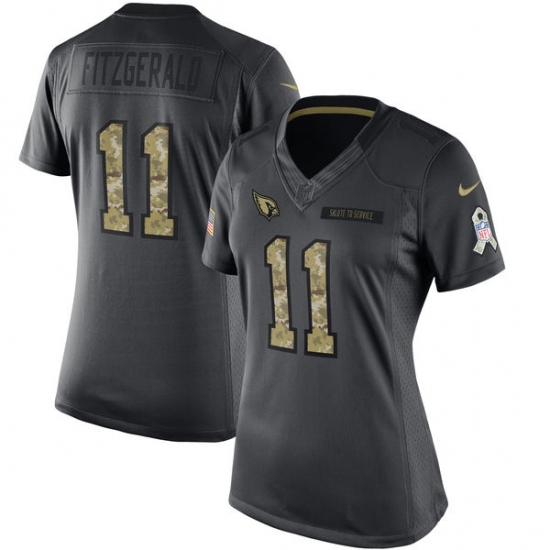 Women's Nike Arizona Cardinals #11 Larry Fitzgerald Limited Black 2016 Salute to Service NFL Jersey Women's Nike Arizona Cardinals #11 Larry Fitzgerald Limited Black 2016 Salute to Service NFL Jersey