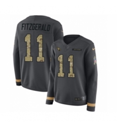 Women's Nike Arizona Cardinals #11 Larry Fitzgerald Limited Black Salute to Service Therma Long Sleeve NFL Jersey