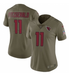 Women's Nike Arizona Cardinals #11 Larry Fitzgerald Limited Olive 2017 Salute to Service NFL Jersey