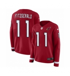 Women's Nike Arizona Cardinals #11 Larry Fitzgerald Limited Red Therma Long Sleeve NFL Jersey