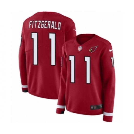 Women's Nike Arizona Cardinals #11 Larry Fitzgerald Limited Red Therma Long Sleeve NFL Jersey Women's Nike Arizona Cardinals #11 Larry Fitzgerald Limited Red Therma Long Sleeve NFL Jersey