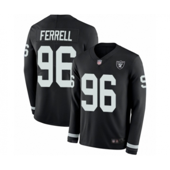 Men's Oakland Raiders #96 Clelin Ferrell Limited Black Therma Long Sleeve Football Jersey Men's Oakland Raiders #96 Clelin Ferrell Limited Black Therma Long Sleeve Football Jersey