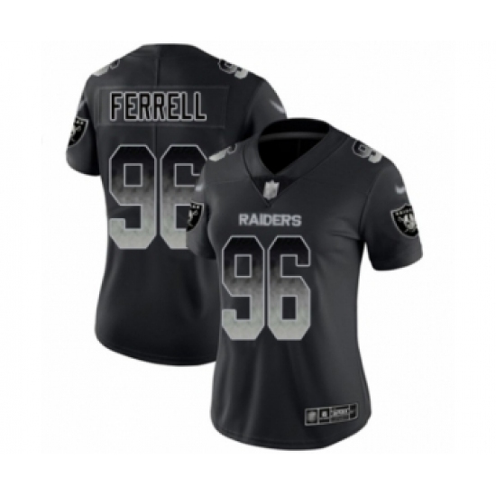 Women's Oakland Raiders #96 Clelin Ferrell Black Smoke Fashion Limited Football Jersey Women's Oakland Raiders #96 Clelin Ferrell Black Smoke Fashion Limited Football Jersey