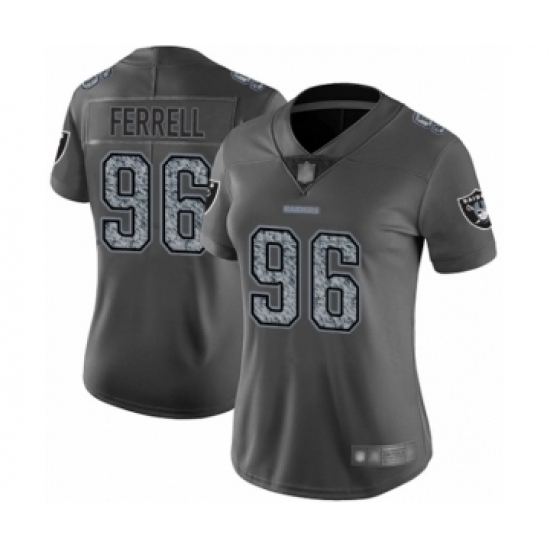 Women's Oakland Raiders #96 Clelin Ferrell Gray Static Fashion Limited Football Jersey Women's Oakland Raiders #96 Clelin Ferrell Gray Static Fashion Limited Football Jersey