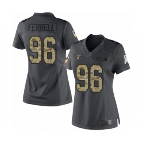 Women's Oakland Raiders #96 Clelin Ferrell Limited Black 2016 Salute to Service Football Jersey Women's Oakland Raiders #96 Clelin Ferrell Limited Black 2016 Salute to Service Football Jersey
