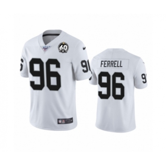 Youth Oakland Raiders #96 Clelin Ferrell White 60th Anniversary Vapor Untouchable Limited Player 100th Season Football Jersey Youth Oakland Raiders #96 Clelin Ferrell White 60th Anniversary Vapor Untouchable Limited Player 100th Season Football Jersey