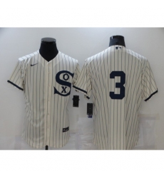 Men's Chicago White Sox #3 Harold Baines Cream Elite 2021 Field of Dreams Jersey