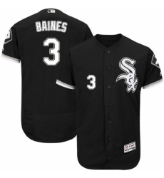 Men's Majestic Chicago White Sox #3 Harold Baines Black Flexbase Authentic Collection MLB Jersey