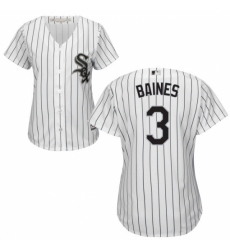 Women's Majestic Chicago White Sox #3 Harold Baines Replica White Home Cool Base MLB Jersey