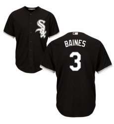 Youth Majestic Chicago White Sox #3 Harold Baines Replica Black Alternate Home Cool Base MLB Jersey