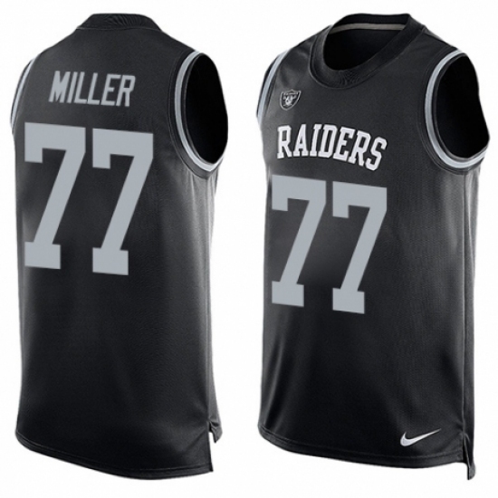 Men's Nike Oakland Raiders #77 Kolton Miller Limited Black Player Name & Number Tank Top NFL Jersey Men's Nike Oakland Raiders #77 Kolton Miller Limited Black Player Name & Number Tank Top NFL Jersey