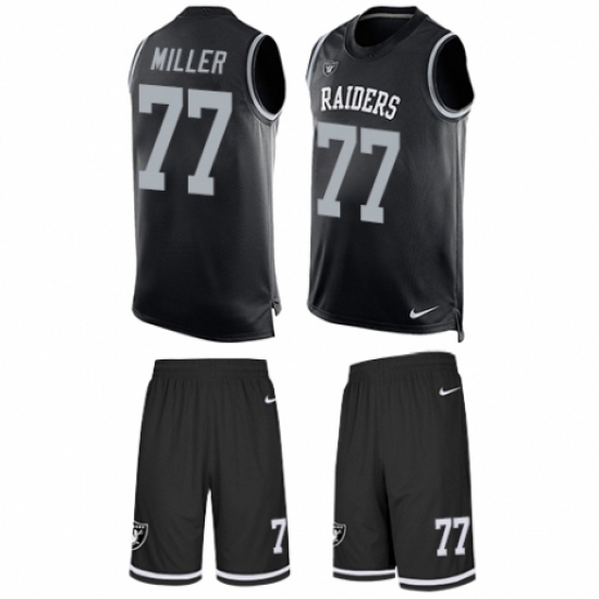 Men's Nike Oakland Raiders #77 Kolton Miller Limited Black Tank Top Suit NFL Jersey Men's Nike Oakland Raiders #77 Kolton Miller Limited Black Tank Top Suit NFL Jersey