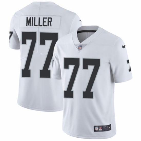 Men's Nike Oakland Raiders #77 Kolton Miller White Vapor Untouchable Limited Player NFL Jersey Men's Nike Oakland Raiders #77 Kolton Miller White Vapor Untouchable Limited Player NFL Jersey