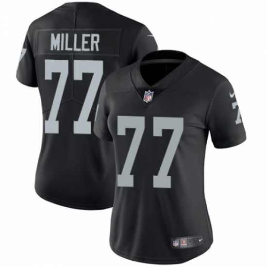 Women's Nike Oakland Raiders #77 Kolton Miller Black Team Color Vapor Untouchable Limited Player NFL Jersey Women's Nike Oakland Raiders #77 Kolton Miller Black Team Color Vapor Untouchable Limited Player NFL Jersey
