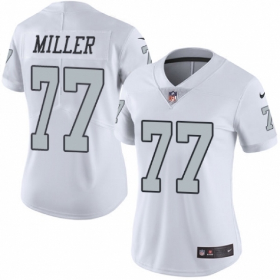 Women's Nike Oakland Raiders #77 Kolton Miller Limited White Rush Vapor Untouchable NFL Jersey Women's Nike Oakland Raiders #77 Kolton Miller Limited White Rush Vapor Untouchable NFL Jersey