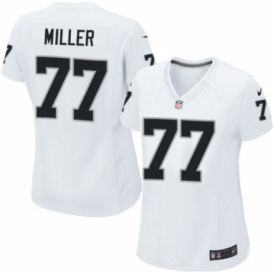Women's Nike Oakland Raiders #77 Kolton Miller White Vapor Untouchable Elite Player NFL Jersey Women's Nike Oakland Raiders #77 Kolton Miller White Vapor Untouchable Elite Player NFL Jersey