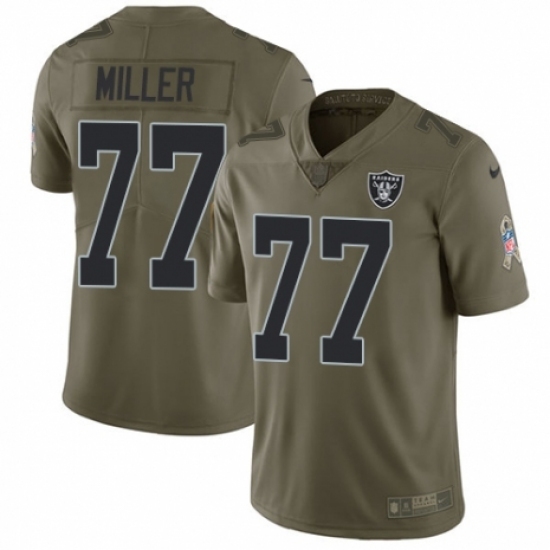 Youth Nike Oakland Raiders #77 Kolton Miller Limited Olive 2017 Salute to Service NFL Jersey Youth Nike Oakland Raiders #77 Kolton Miller Limited Olive 2017 Salute to Service NFL Jersey