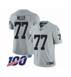Youth Oakland Raiders #77 Kolton Miller Limited Silver Inverted Legend 100th Season Football Jersey Youth Oakland Raiders #77 Kolton Miller Limited Silver Inverted Legend 100th Season Football Jersey