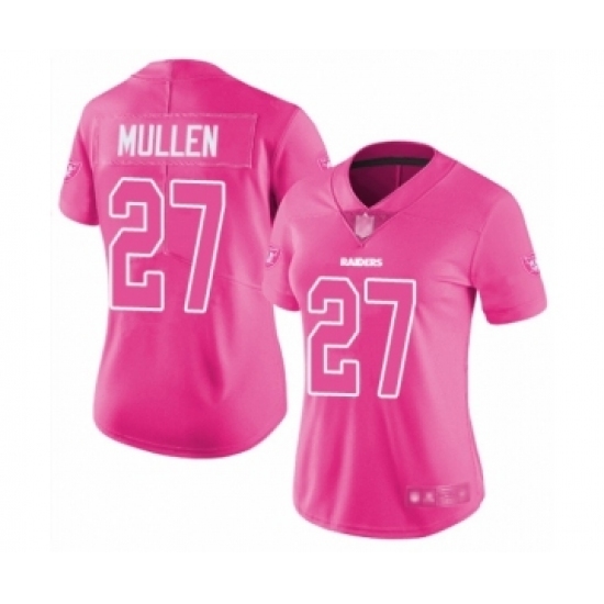 Women's Oakland Raiders #27 Trayvon Mullen Limited Pink Rush Fashion Football Jersey Women's Oakland Raiders #27 Trayvon Mullen Limited Pink Rush Fashion Football Jersey