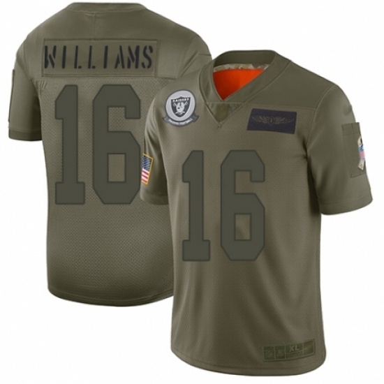 Men's Oakland Raiders #16 Tyrell Williams Limited Camo 2019 Salute to Service Football Jersey Men's Oakland Raiders #16 Tyrell Williams Limited Camo 2019 Salute to Service Football Jersey