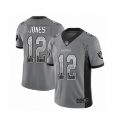 Men's Oakland Raiders #12 Zay Jones Limited Gray Rush Drift Fashion Football Jersey