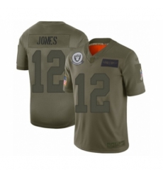 Men's Oakland Raiders #12 Zay Jones Limited Olive 2019 Salute to Service Football Jersey