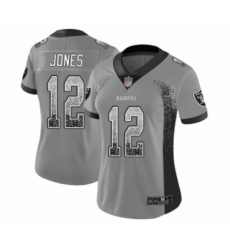 Women's Oakland Raiders #12 Zay Jones Limited Gray Rush Drift Fashion Football Jersey