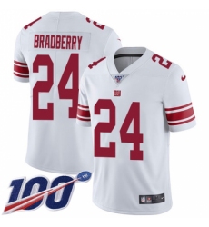 Nike New York Giants #24 James Bradberry White Men's Stitched NFL 100th Season Vapor Untouchable Limited Jersey