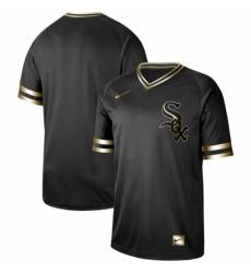 Men's Nike Chicago White Sox Blank Black Gold Authentic Stitched Baseball Jersey