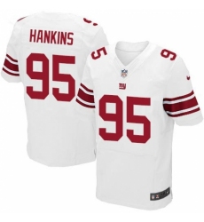 Men's Nike New York Giants #95 Johnathan Hankins Elite White Jersey