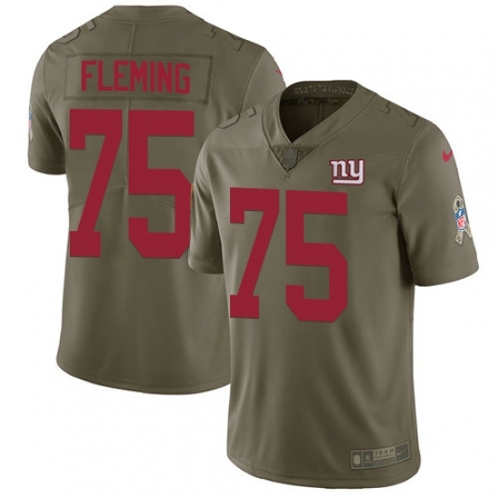 Nike New York Giants #75 Cameron Fleming Olive Men's Stitched NFL Limited 2017 Salute To Service Jersey Nike New York Giants #75 Cameron Fleming Olive Men's Stitched NFL Limited 2017 Salute To Service Jersey