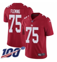 Nike New York Giants #75 Cameron Fleming Red Alternate Men's Stitched NFL 100th Season Vapor Untouchable Limited Jersey