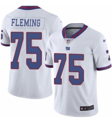 Nike New York Giants #75 Cameron Fleming White Men's Stitched NFL Limited Rush Jersey