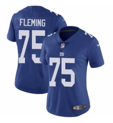 Women's New York Giants #75 Cameron Fleming Royal Blue Team Color Stitched Vapor Untouchable Limited Jersey