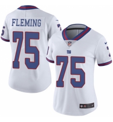 Women's New York Giants #75 Cameron Fleming White Stitched Limited Rush Jersey Women's New York Giants #75 Cameron Fleming White Stitched Limited Rush Jersey