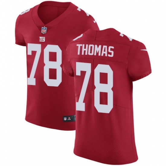 Men's New York Giants #78 Andrew Thomas Red Alternate Stitched NFL New Elite Jersey Men's New York Giants #78 Andrew Thomas Red Alternate Stitched NFL New Elite Jersey