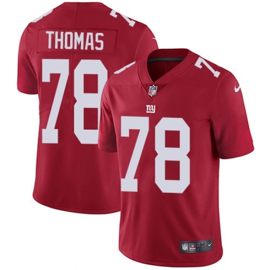 Men's New York Giants #78 Andrew Thomas Red Alternate Stitched NFL Vapor Untouchable Limited Jersey Men's New York Giants #78 Andrew Thomas Red Alternate Stitched NFL Vapor Untouchable Limited Jersey