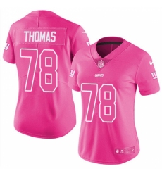 Women's New York Giants #78 Andrew Thomas Pink Stitched NFL Limited Rush Fashion Jersey Women's New York Giants #78 Andrew Thomas Pink Stitched NFL Limited Rush Fashion Jersey