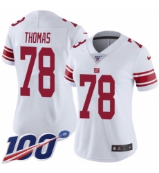 Women's New York Giants #78 Andrew Thomas White Stitched NFL 100th Season Vapor Untouchable Limited Jersey Women's New York Giants #78 Andrew Thomas White Stitched NFL 100th Season Vapor Untouchable Limited Jersey